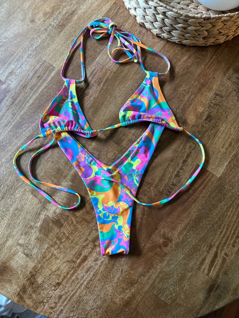 Kulani Kinis Multicolor Floral Tie Bikini